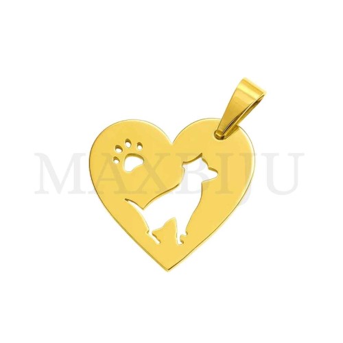 Stainless Steel Dog Pendant 20x21mm