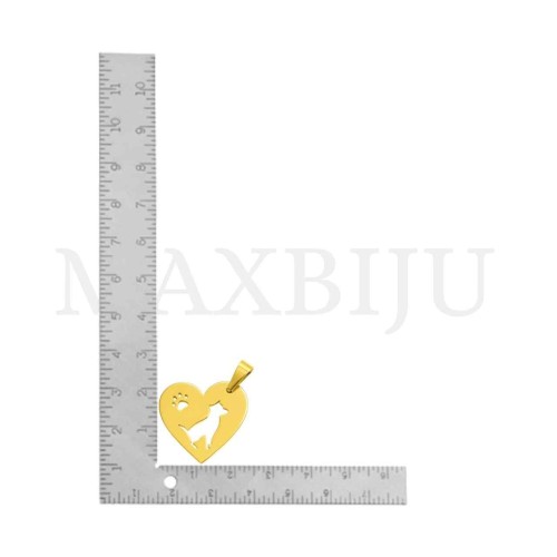 Stainless Steel Dog Pendant 20x21mm