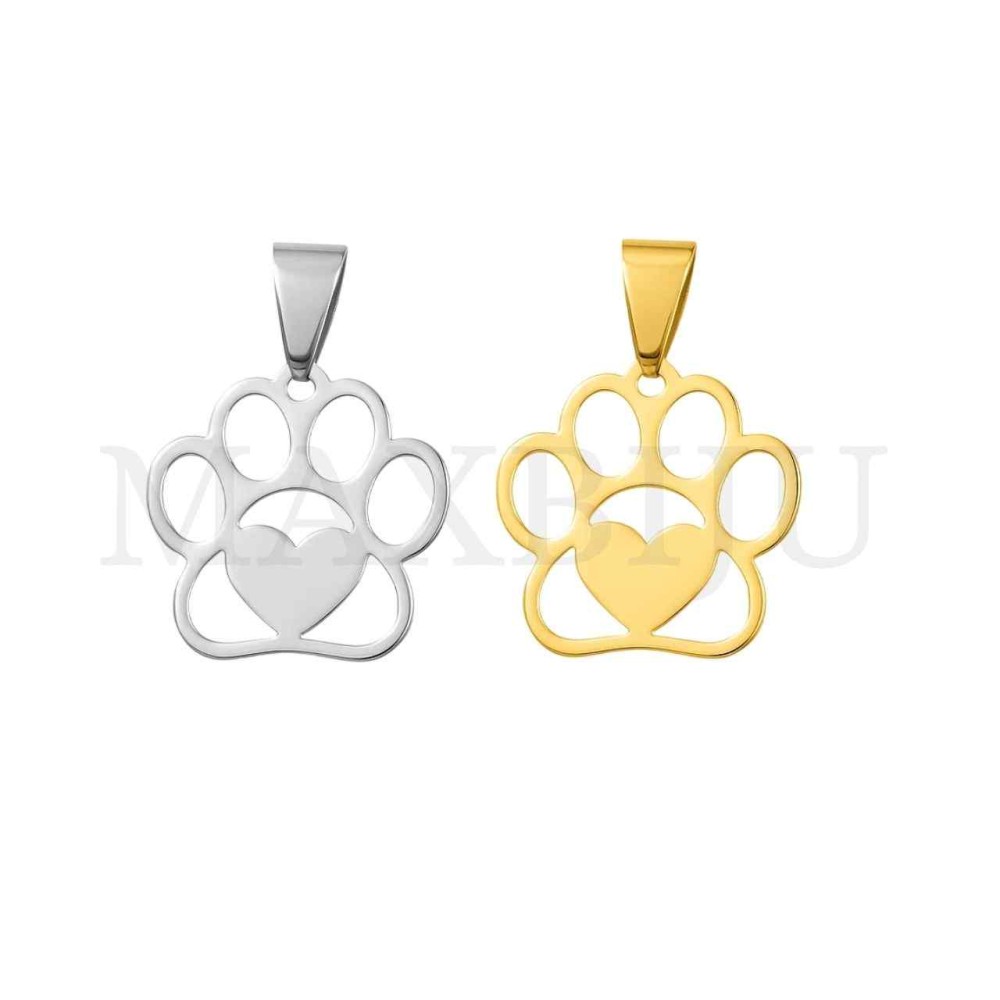 Stainless Steel Dog Paw Pendant 20x22mm