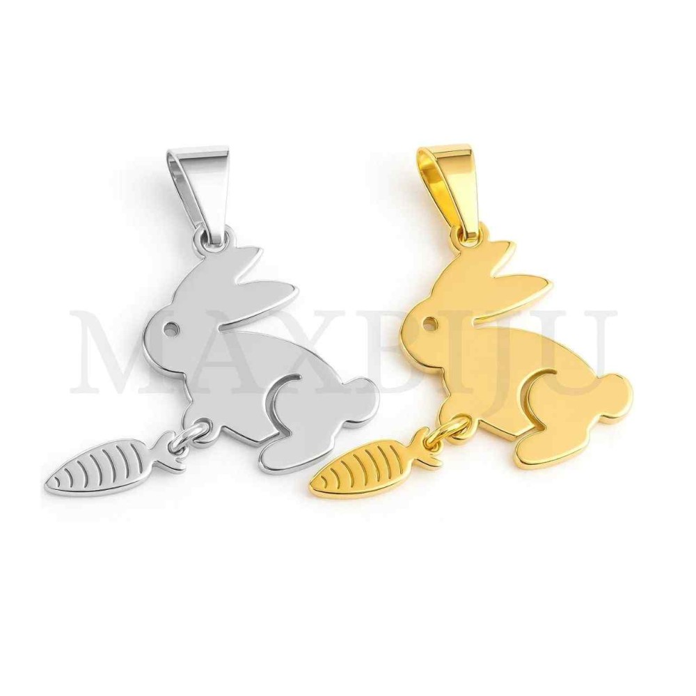Stainless Steel Bunny Pendant 16x19mm
