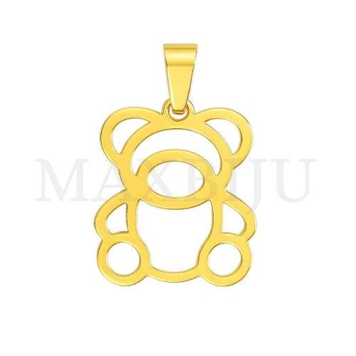 Stainless Steel Bear Pendant 25x31mm