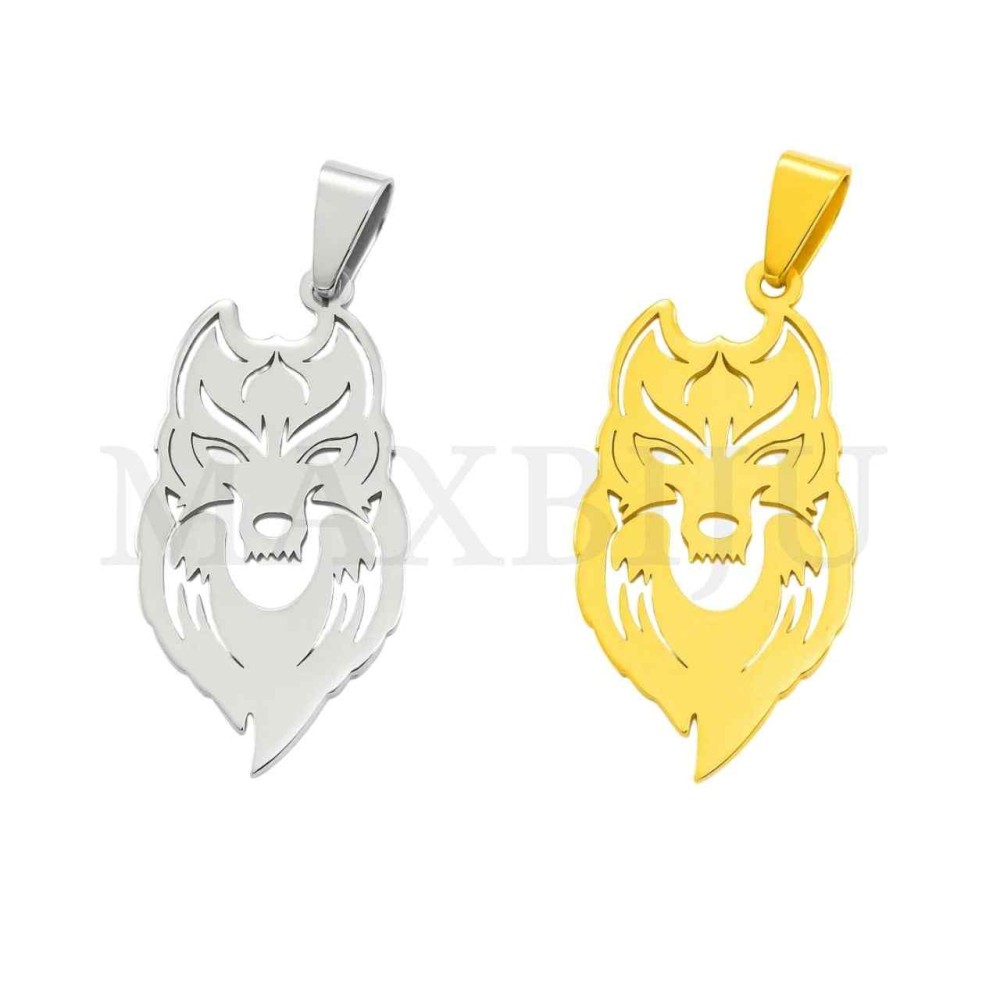Stainless Steel Wolf Pendant 19x39mm