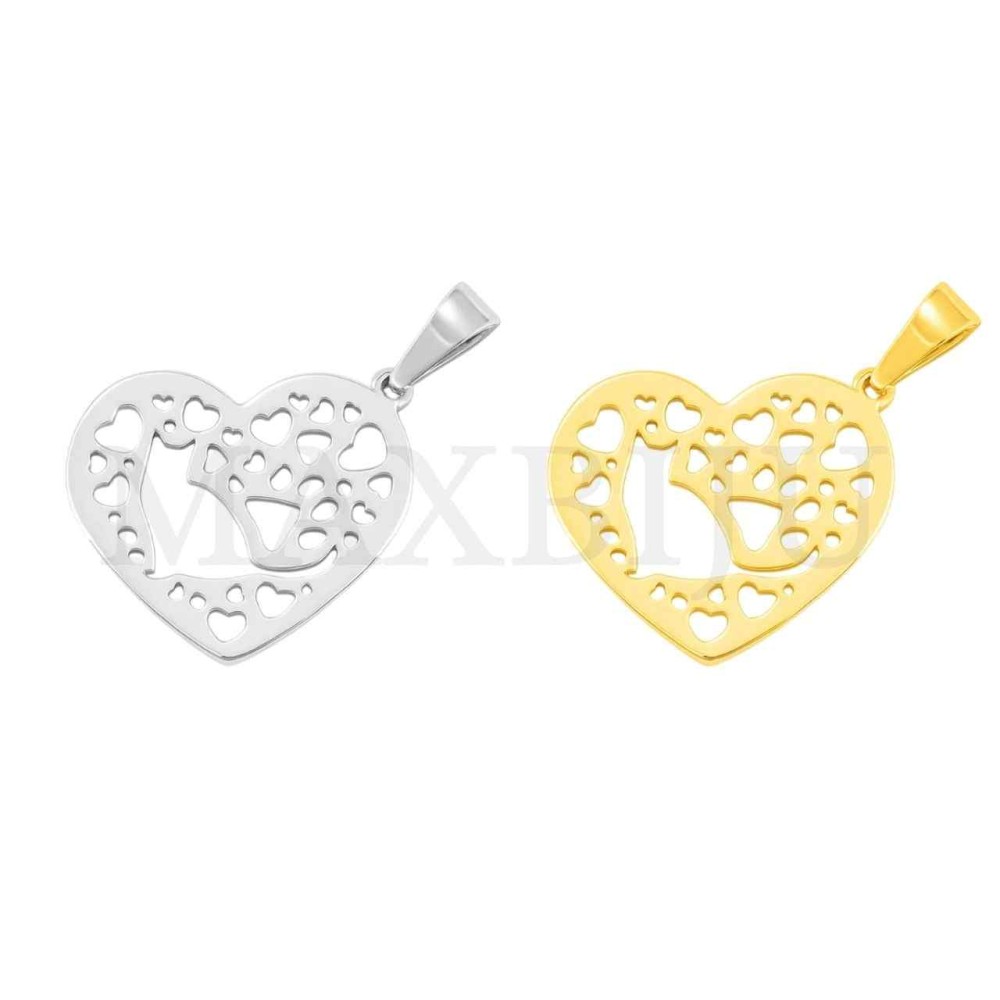 Stainless Steel Cat Pendant 20x19mm