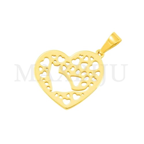 Stainless Steel Cat Pendant 20x19mm