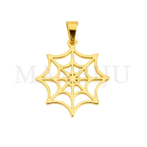 Stainless Steel Spider Web Pendant 22mm