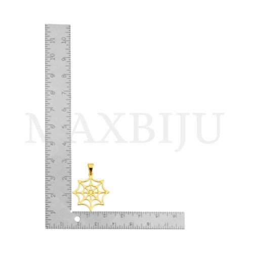 Stainless Steel Spider Web Pendant 22mm