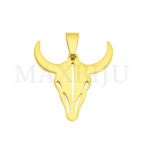 Stainless Steel Bull's Head Pendant 18x25mm