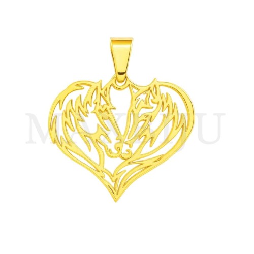 Stainless Steel Horses Pendant 25x21mm