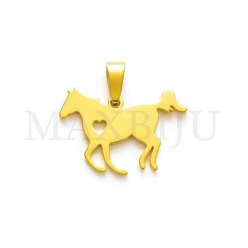 Stainless Steel Horses Pendant 30x23mm