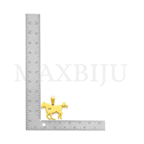 Stainless Steel Horses Pendant 30x23mm