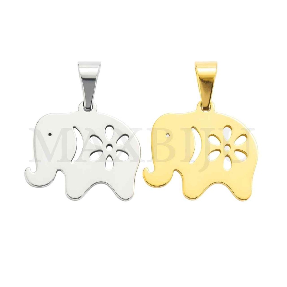 Stainless Steel Elephant Pendant 20x18mm