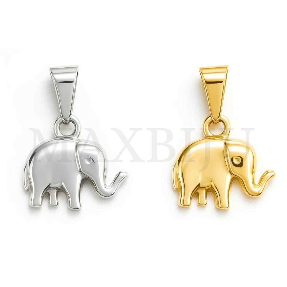 Stainless Steel Elephant Pendant 15x14mm