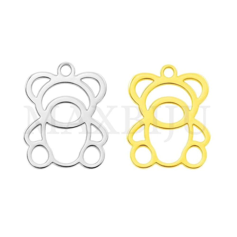Stainless Steel Bear Pendant 12x15mm