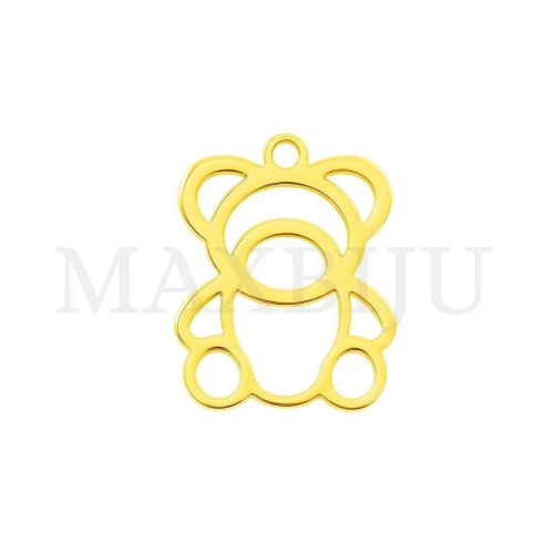 Stainless Steel Bear Pendant 12x15mm