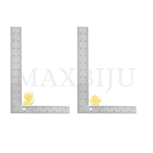 Stainless Steel Cat and Paw Pendant (15x19mm/14x12mm)