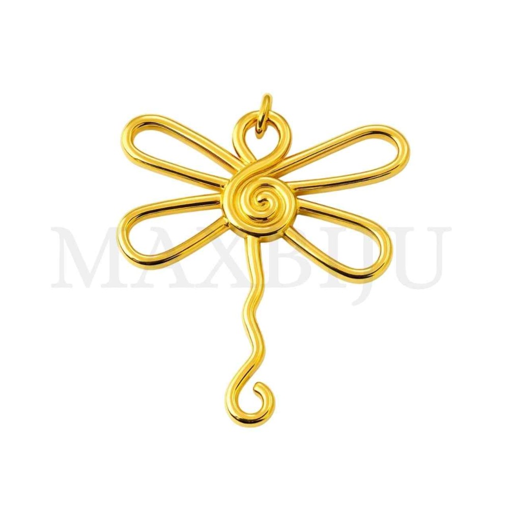 Stainless Steel Dragonfly Pendant 35x41mm