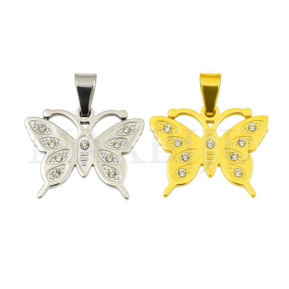 Stainless Steel Butterfly Pendant 29x24mm