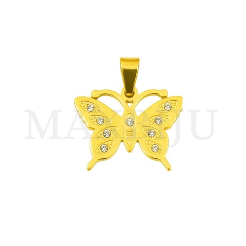 Stainless Steel Butterfly Pendant 29x24mm