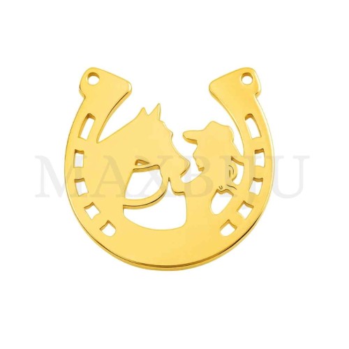 Stainless Steel Horse and Woman Pendant 26x26mm