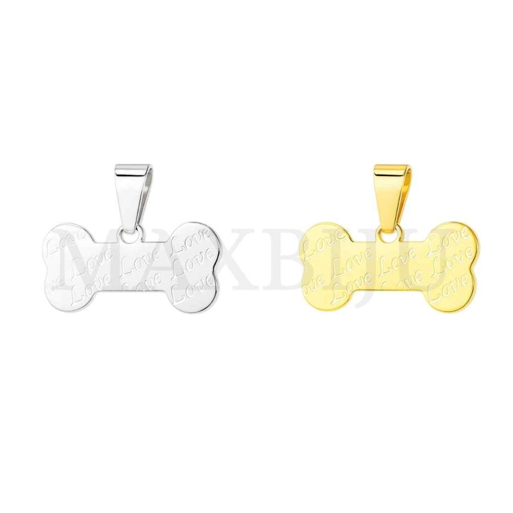 Stainless Steel Bone Pendant 25x13mm