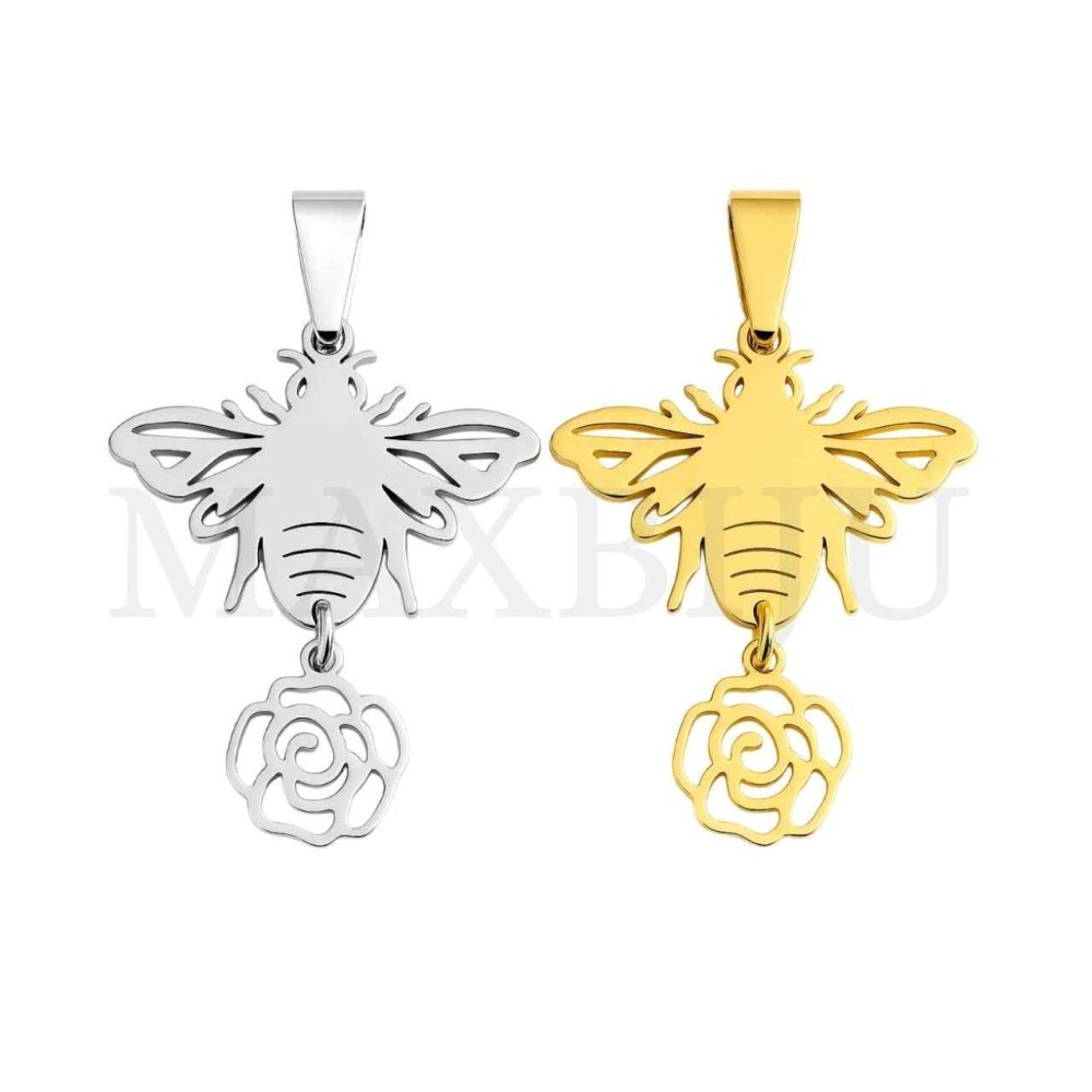 Stainless Steel Bee Pendant 22x29mm