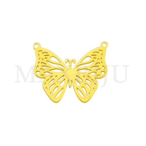Stainless Steel Butterfly Pendant 19x17mm