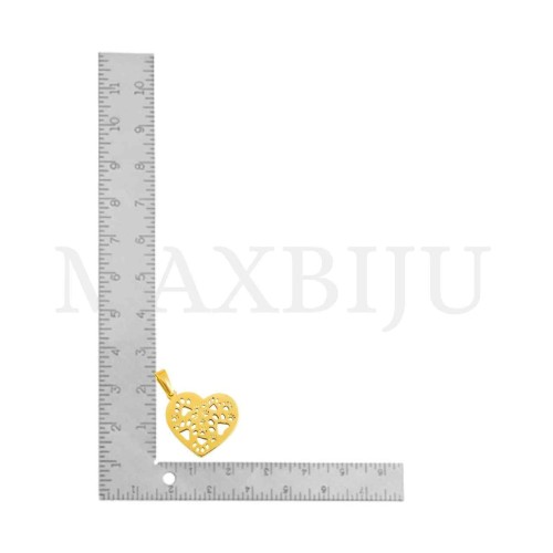 Stainless Steel Heart With Dog Paw Pendant 20x20mm