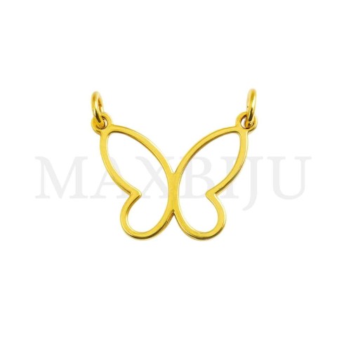 Stainless Steel Butterfly Pendant 15x13mm