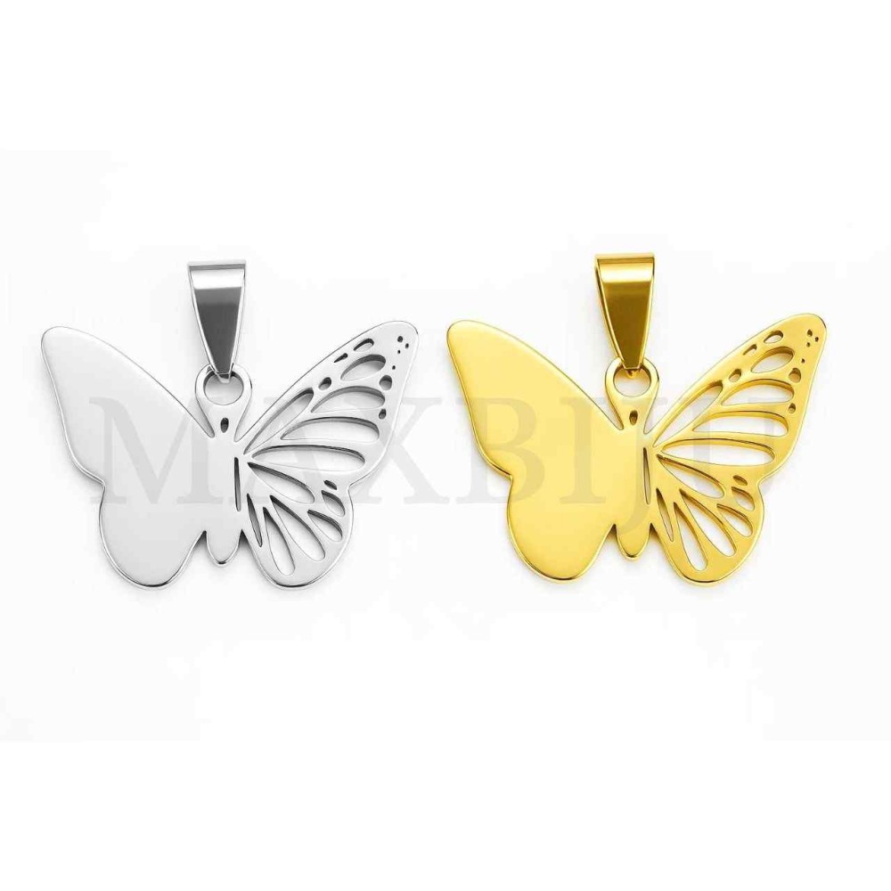 Stainless Steel Butterfly Pendant 30x22mm