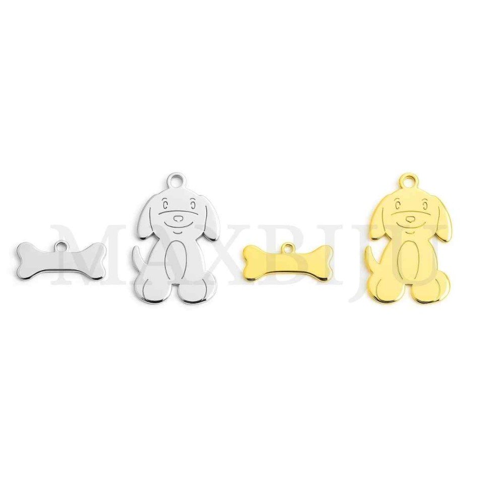 Stainless Steel Dog and Bone Pendant (15x23mm/15x5mm)