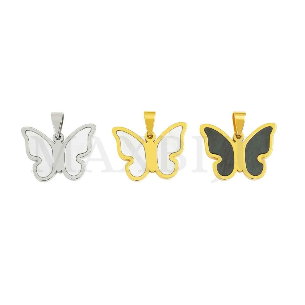 Stainless Steel Butterfly Pendant 28x21mm