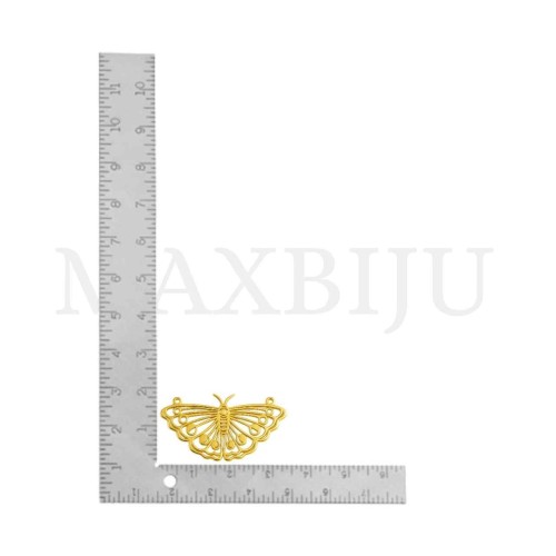 Stainless Steel Moth Pendant 35x17mm