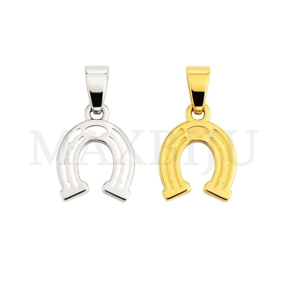 Stainless Steel Horseshoe Pendant 15x21mm