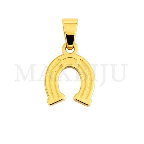 Stainless Steel Horseshoe Pendant 15x21mm