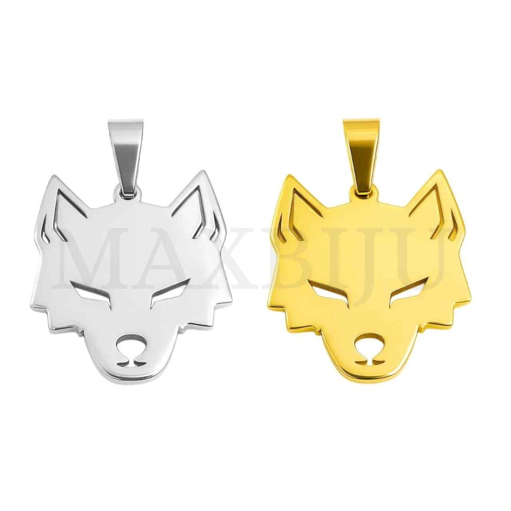Stainless Steel Wolf Pendant 21x23mm