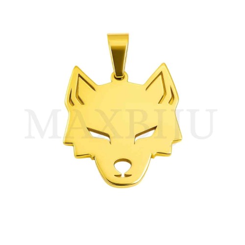 Stainless Steel Wolf Pendant 21x23mm