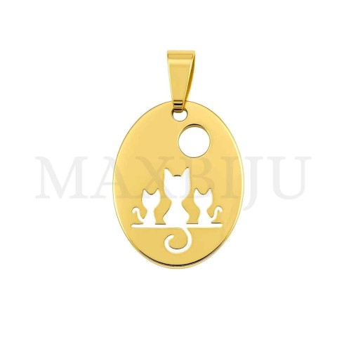 Stainless Steel Cat Pendant 16x20mm