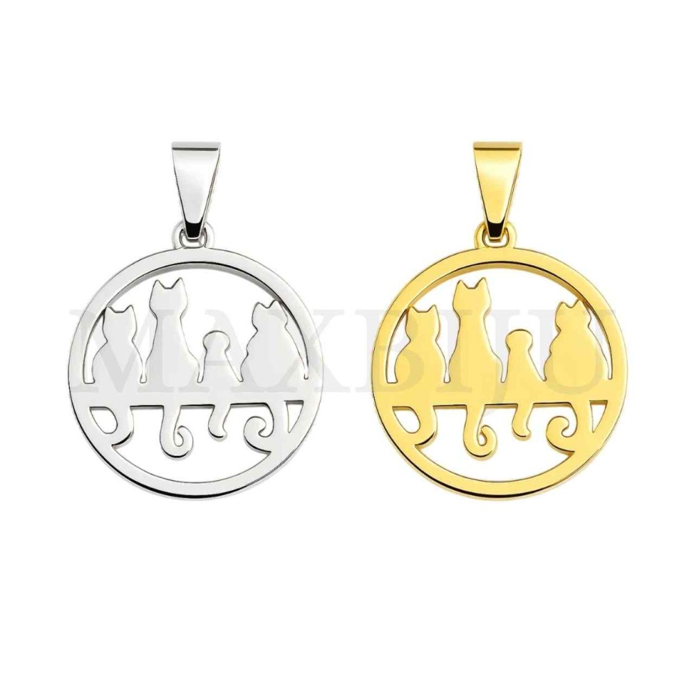 Stainless Steel Cat Pendant 20mm