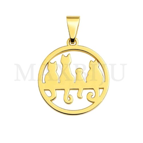 Stainless Steel Cat Pendant 20mm