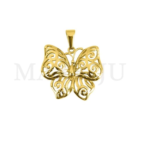 Stainless Steel Butterfly Pendant 33x30mm
