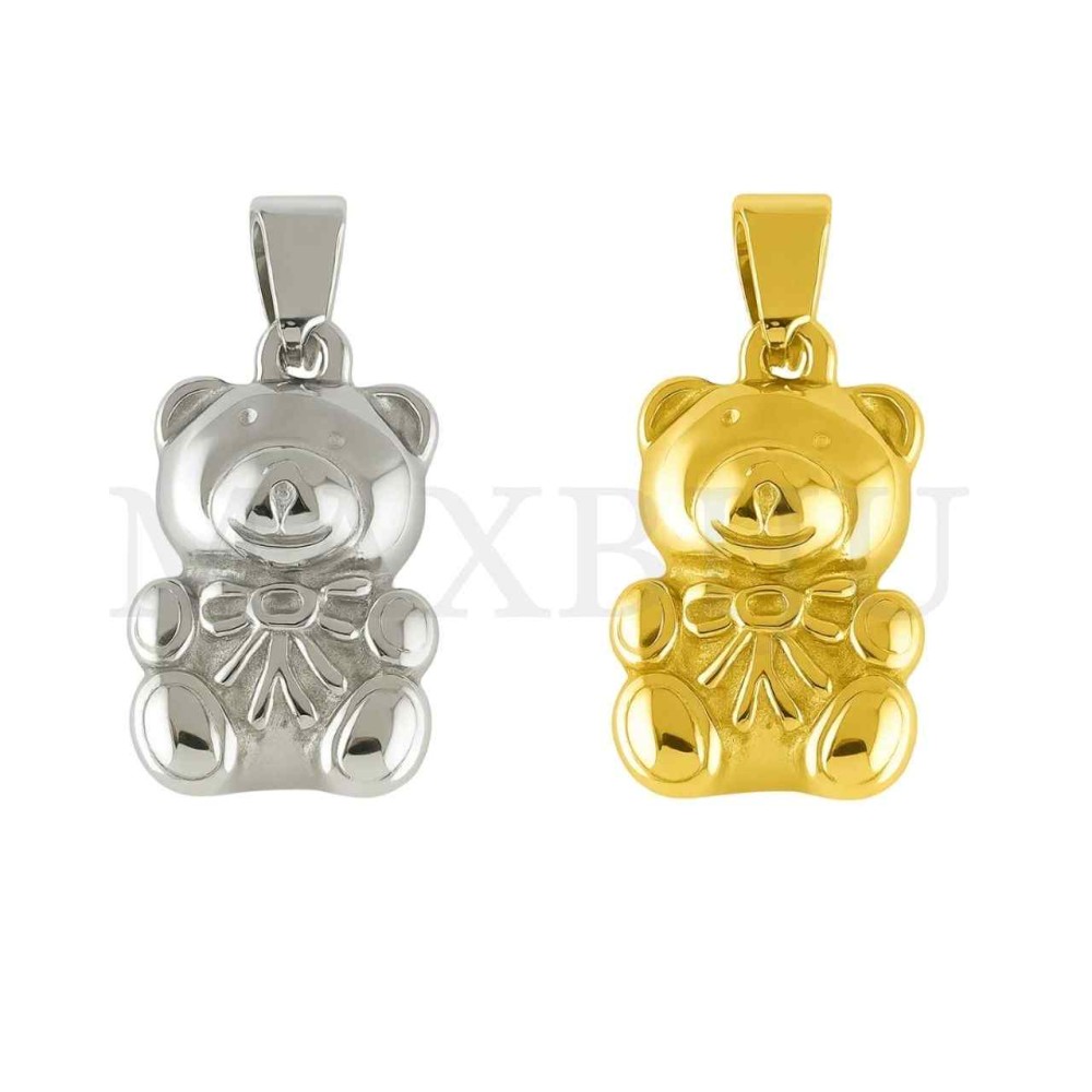 Stainless Steel Teddy Bear Pendant 16x10mm