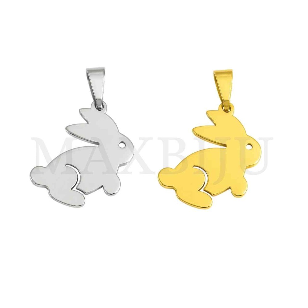 Stainless Steel Bunny Pendant 22x18mm
