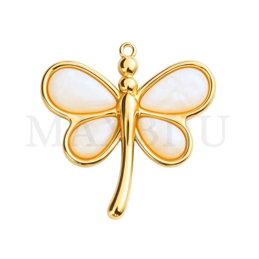 Stainless Steel Moth Pendant 35x35mm