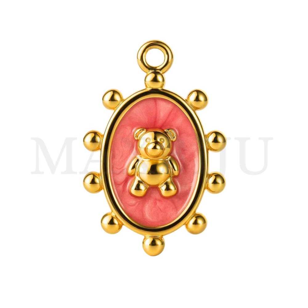 Stainless Steel Teddy Bear Pendant 17x25mm