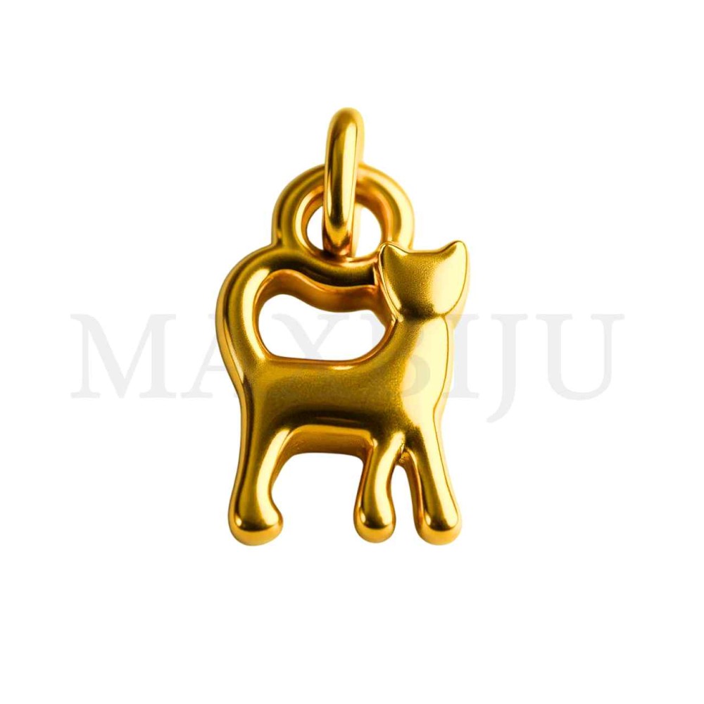 Stainless Steel Cat Pendant 8x12mm