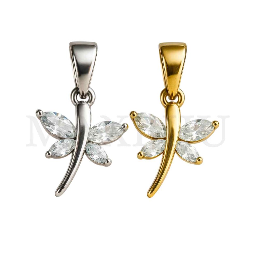 Stainless Steel Moth Pendant 18x21mm