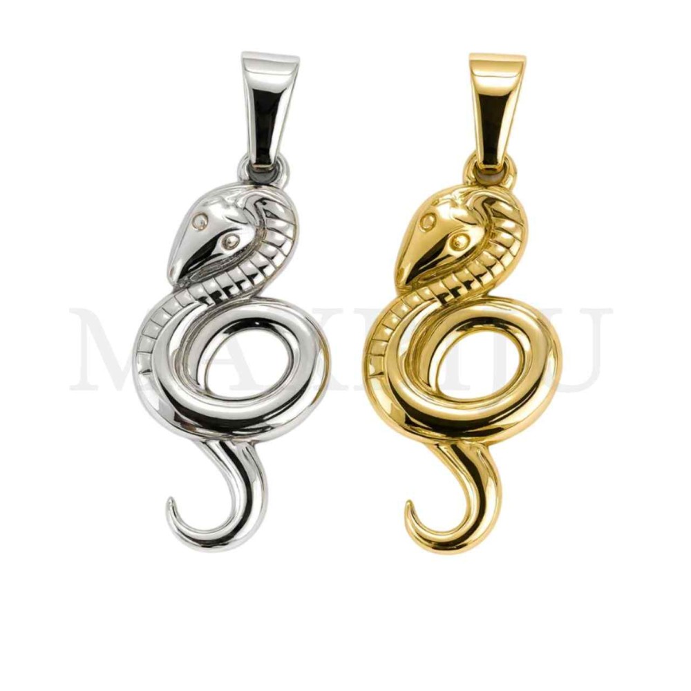 Stainless Steel Snake Pendant 13x28mm