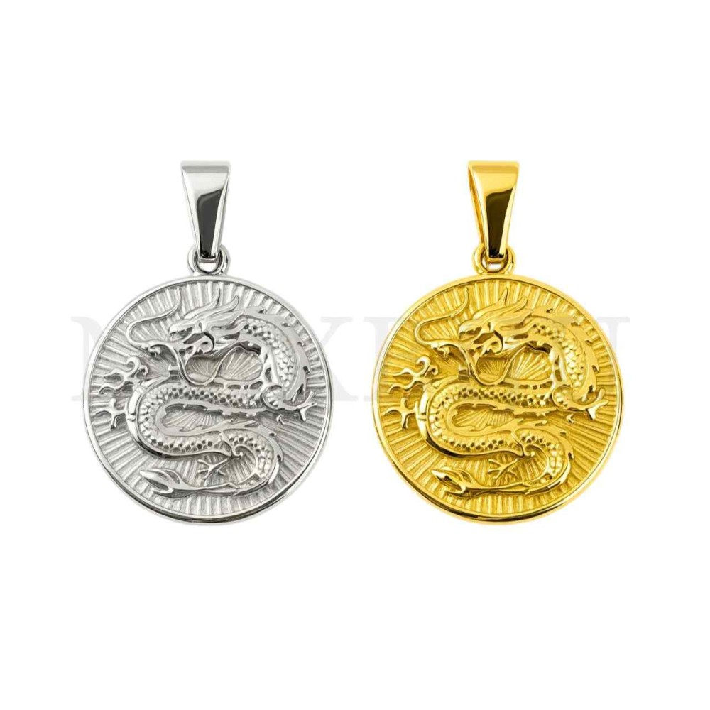 Stainless Steel Dragon Pendant 25mm