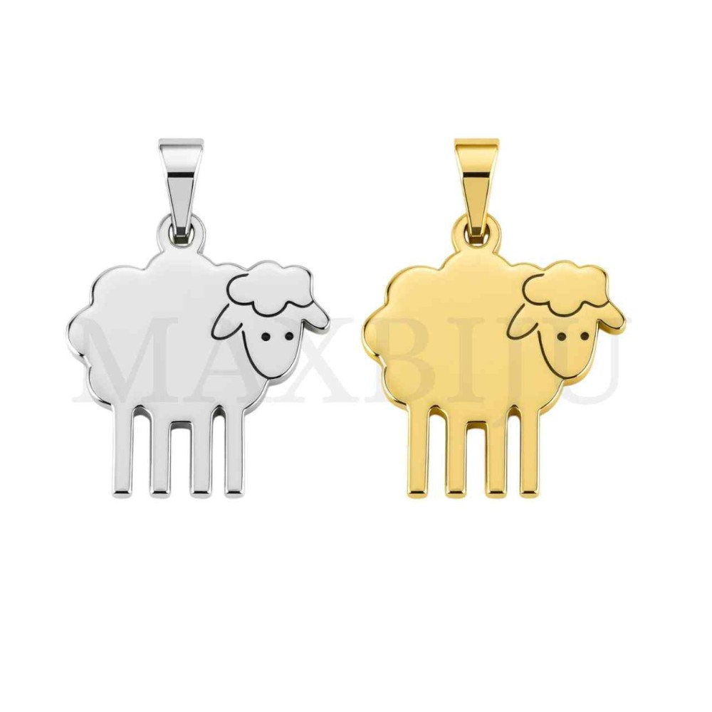 Stainless Steel Sheep Pendant 20x22mm