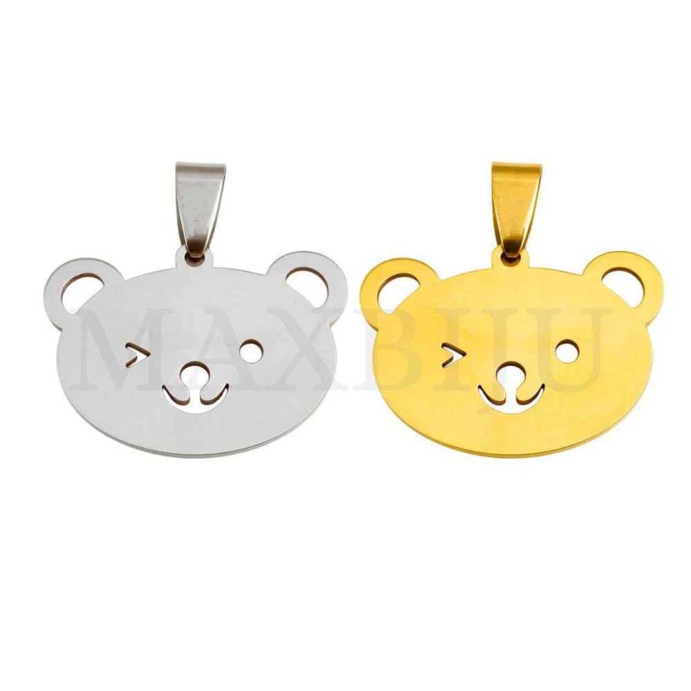 Stainless Steel Bear Pendant 29x23mm